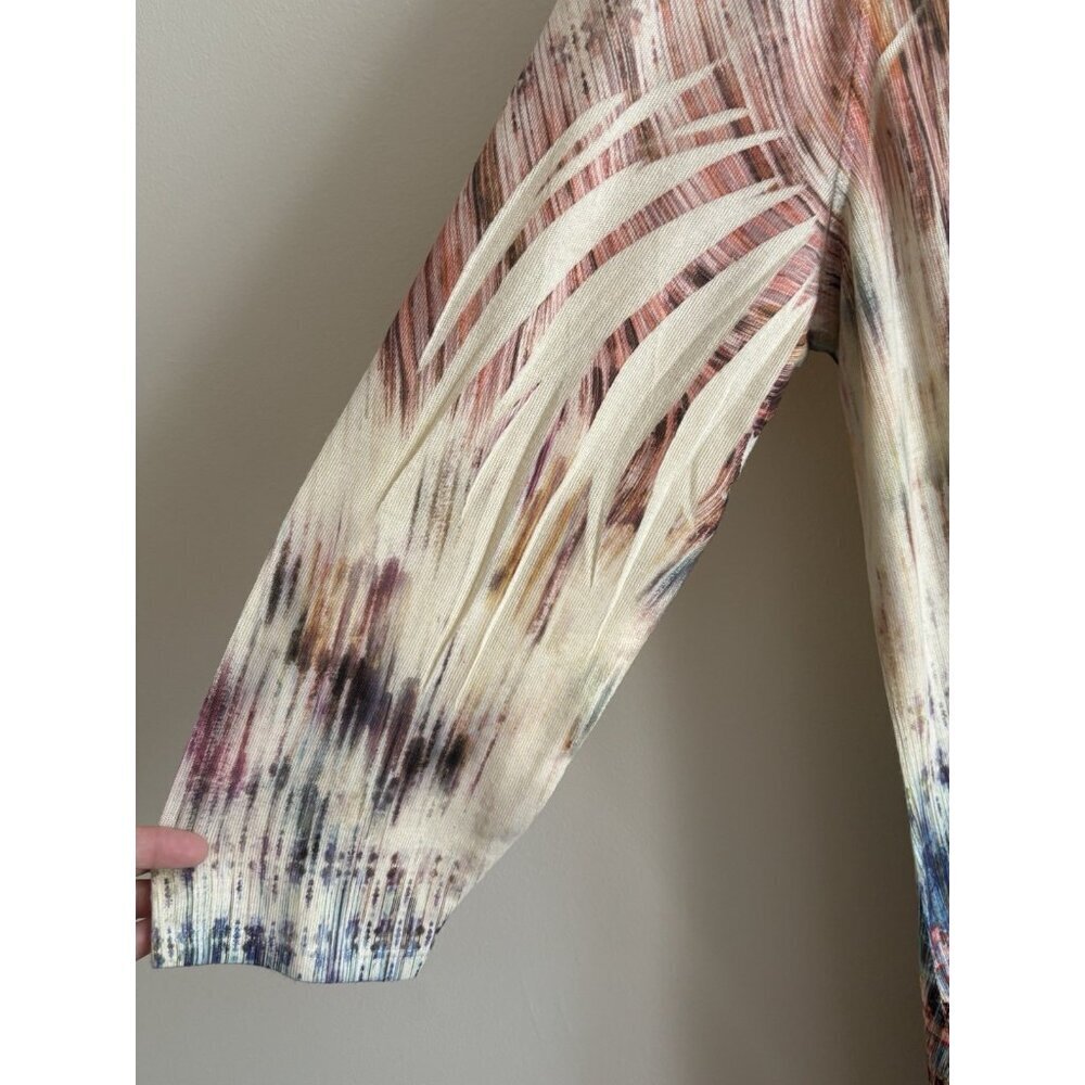 World Unity XL Multi-color Eastern Print Tunic Top Studded Asymmetrical Boho - Picture 5 of 14